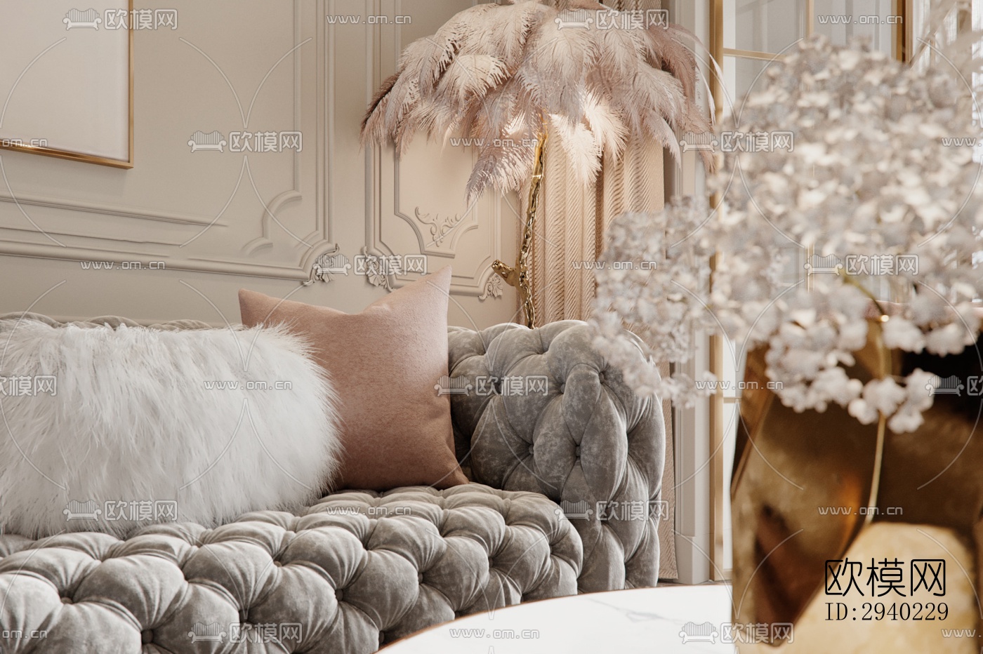 法式平层效果图下载（渲染图1）