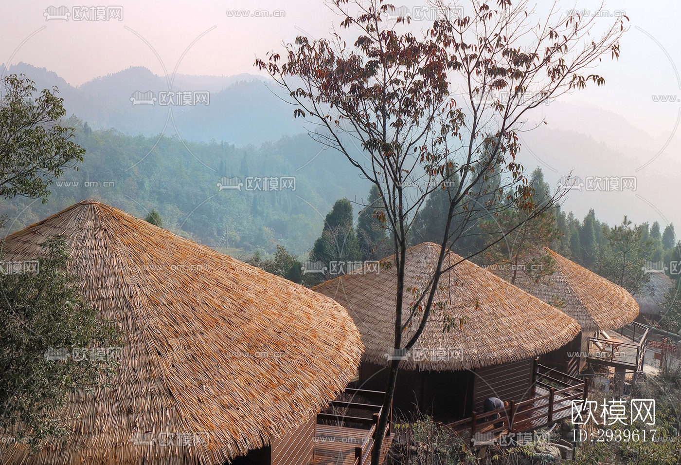 美式酒店民宿效果图下载（渲染图1）