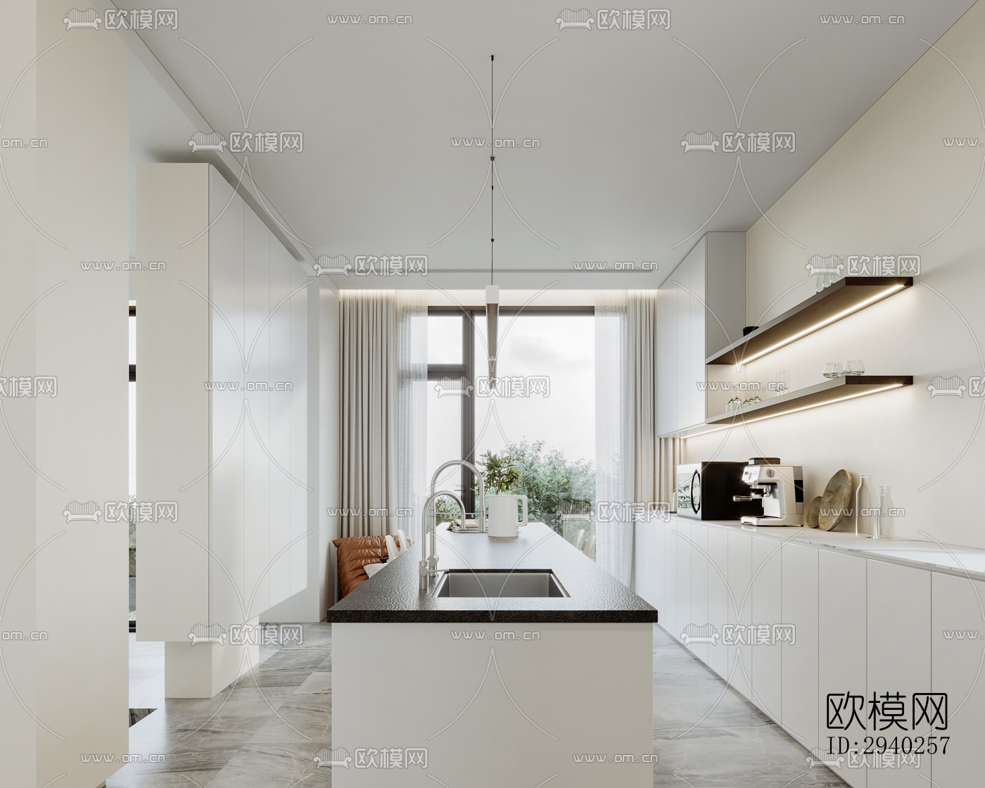 现代平层效果图下载（渲染图4）