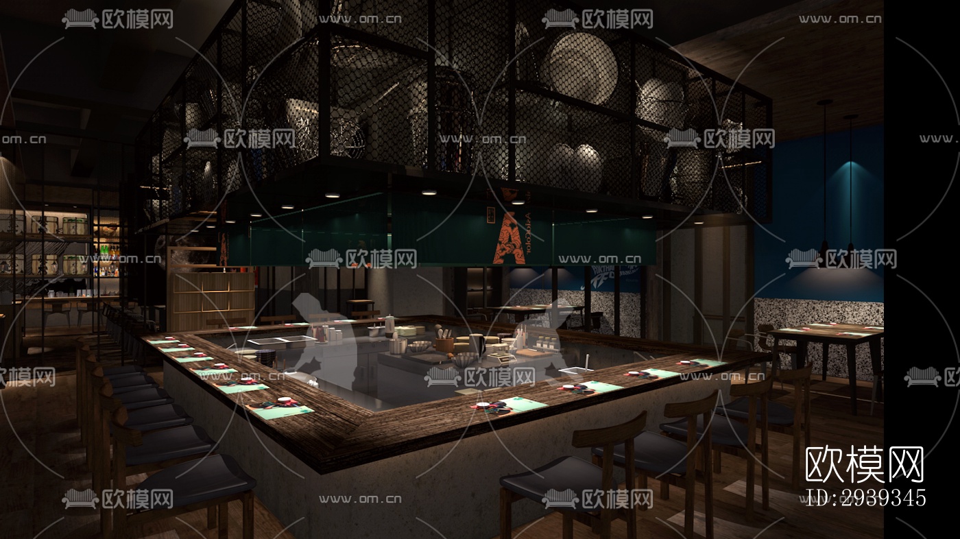 新中式酒店民宿效果图下载（渲染图9）