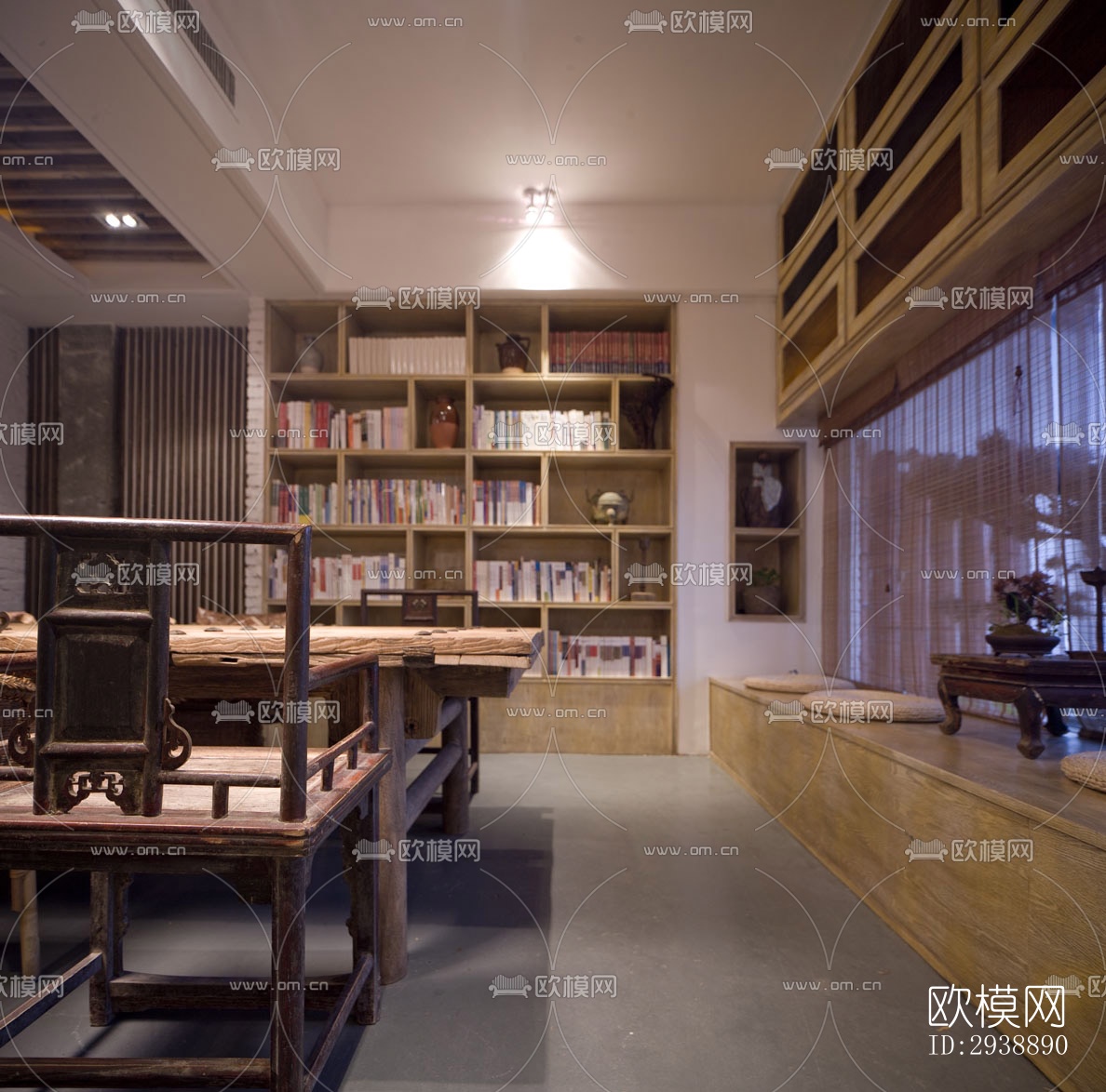 中式酒店民宿效果图下载（渲染图5）