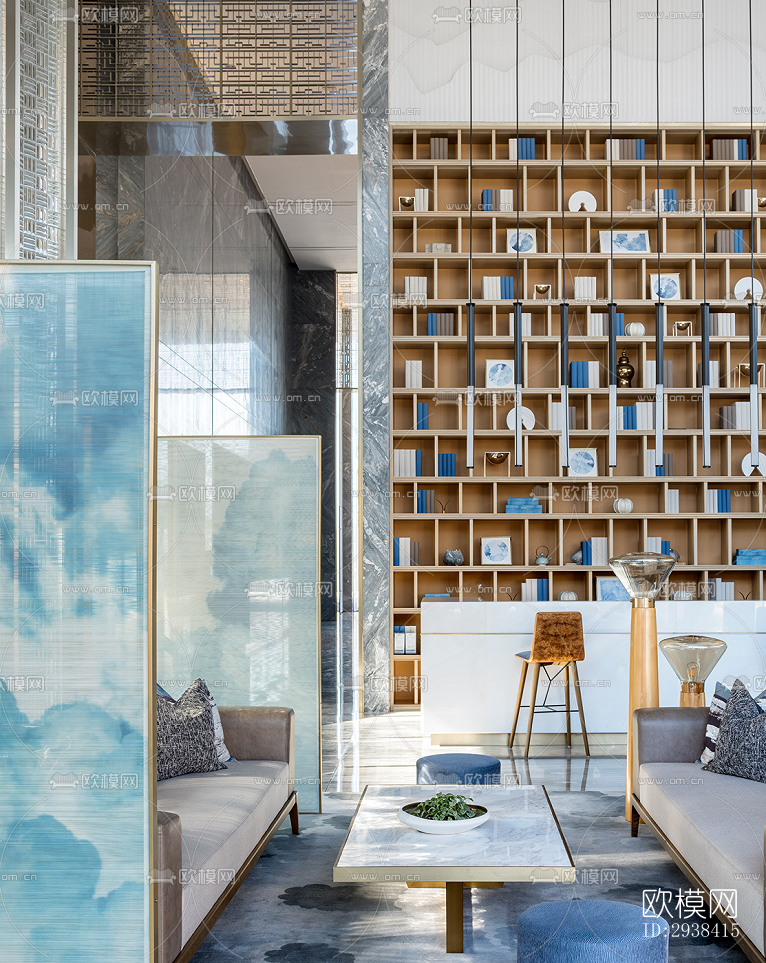 新中式售楼处效果图下载（渲染图17）