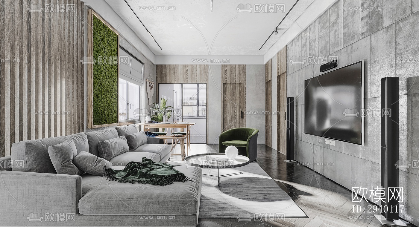 北欧平层效果图下载（渲染图2）