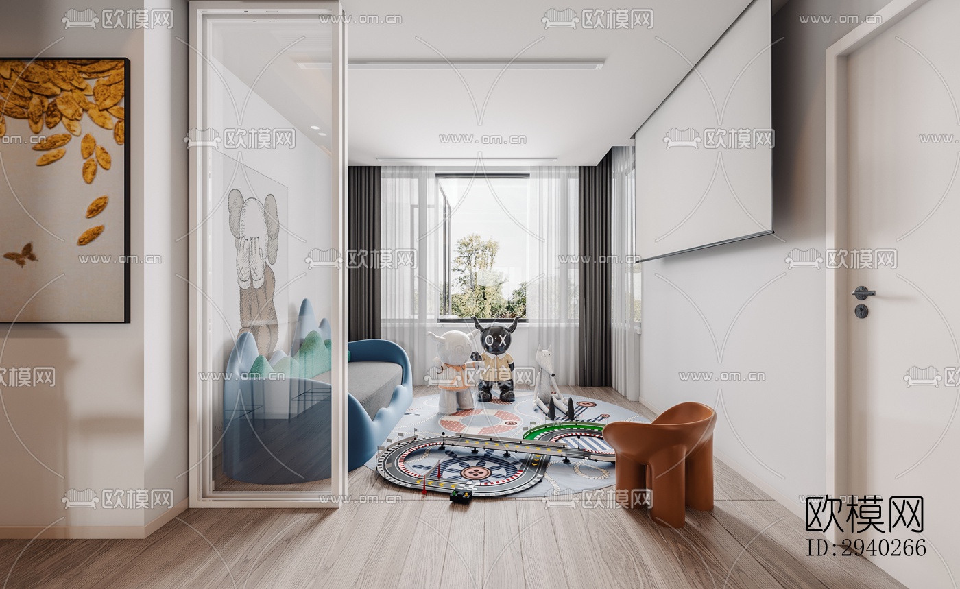 现代平层效果图下载（渲染图11）