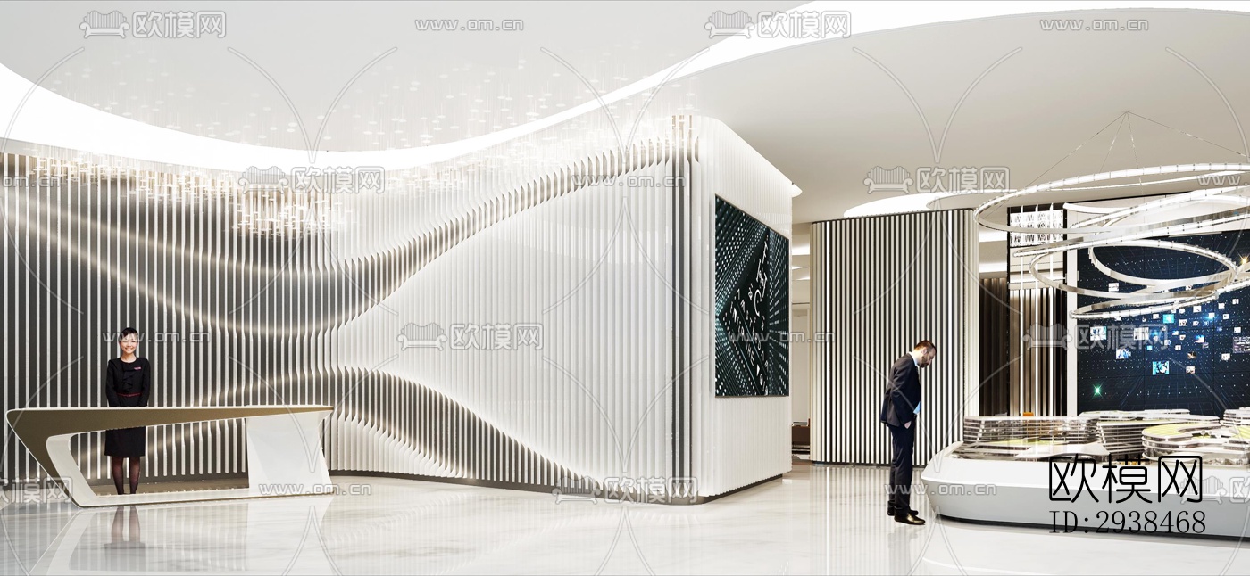 高级灰售楼处效果图下载（渲染图5）