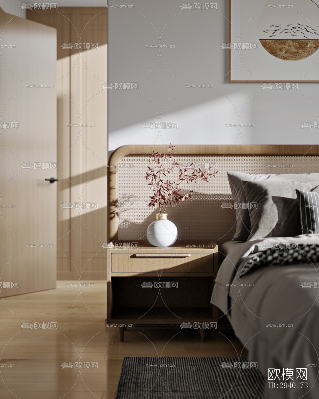 新中式平层效果图下载（渲染图12）