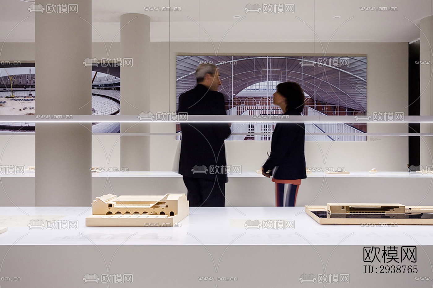 现代展览展厅效果图下载（渲染图1）