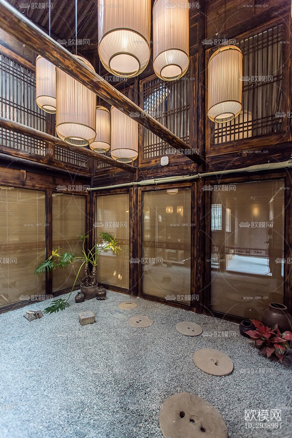 中式酒店民宿效果图下载（渲染图13）