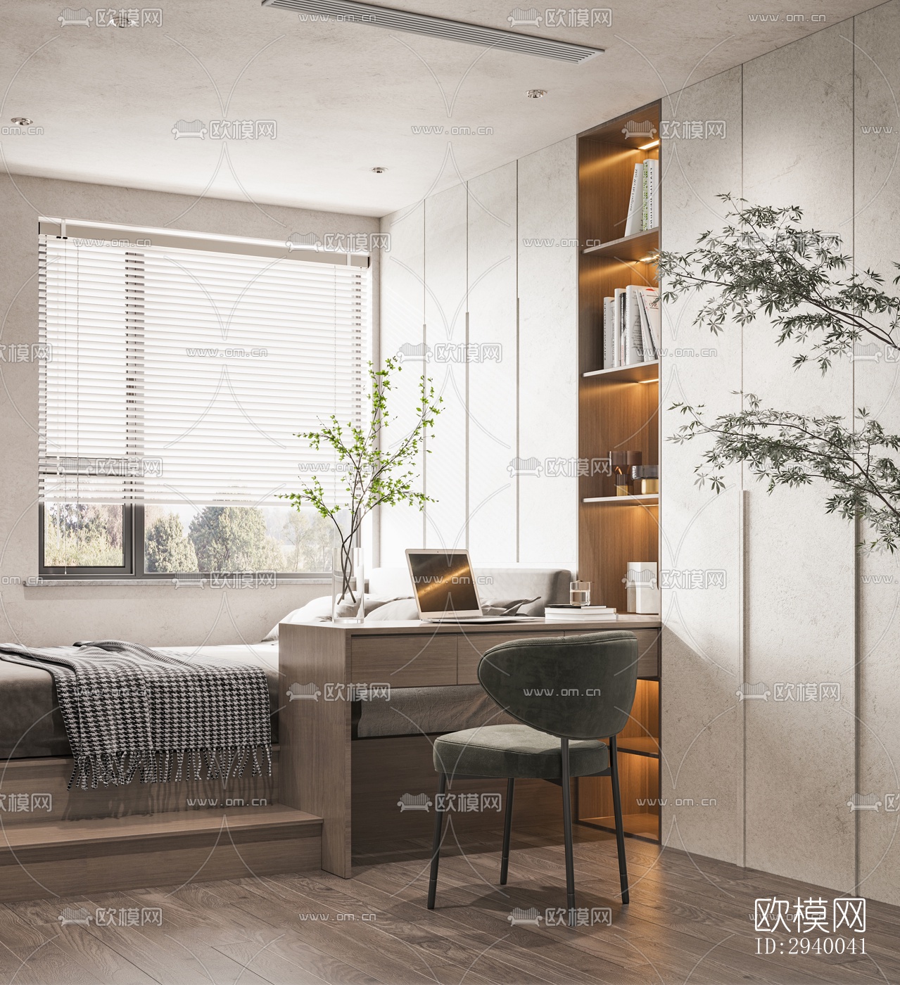 侘寂平层效果图下载（渲染图14）