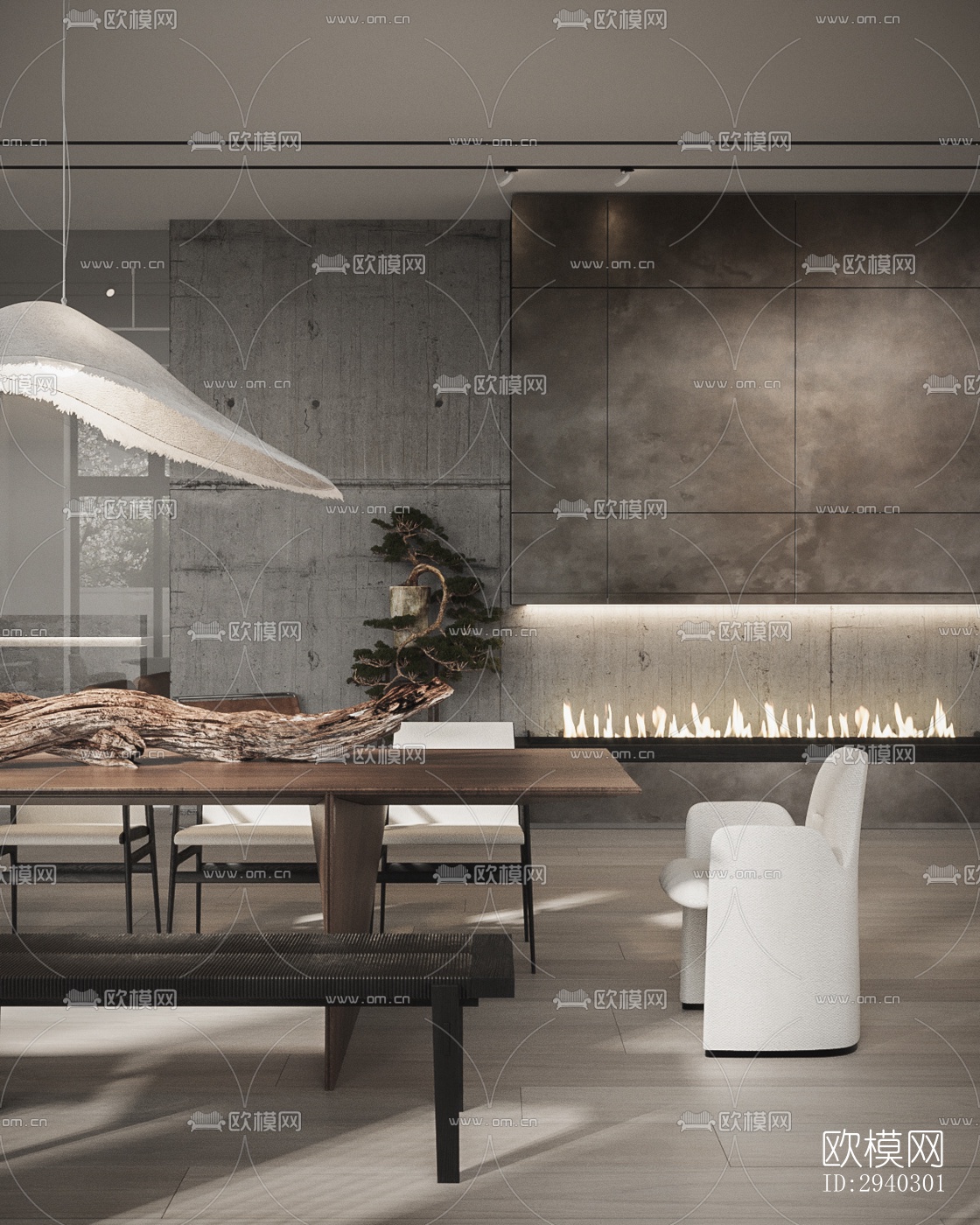 现代平层效果图下载（渲染图12）