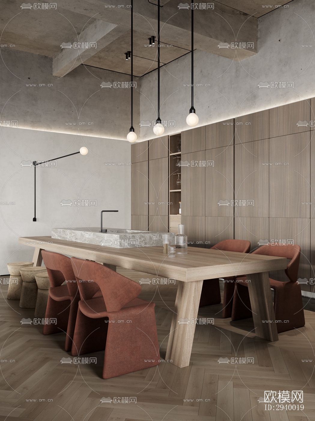 侘寂平层效果图下载（渲染图9）