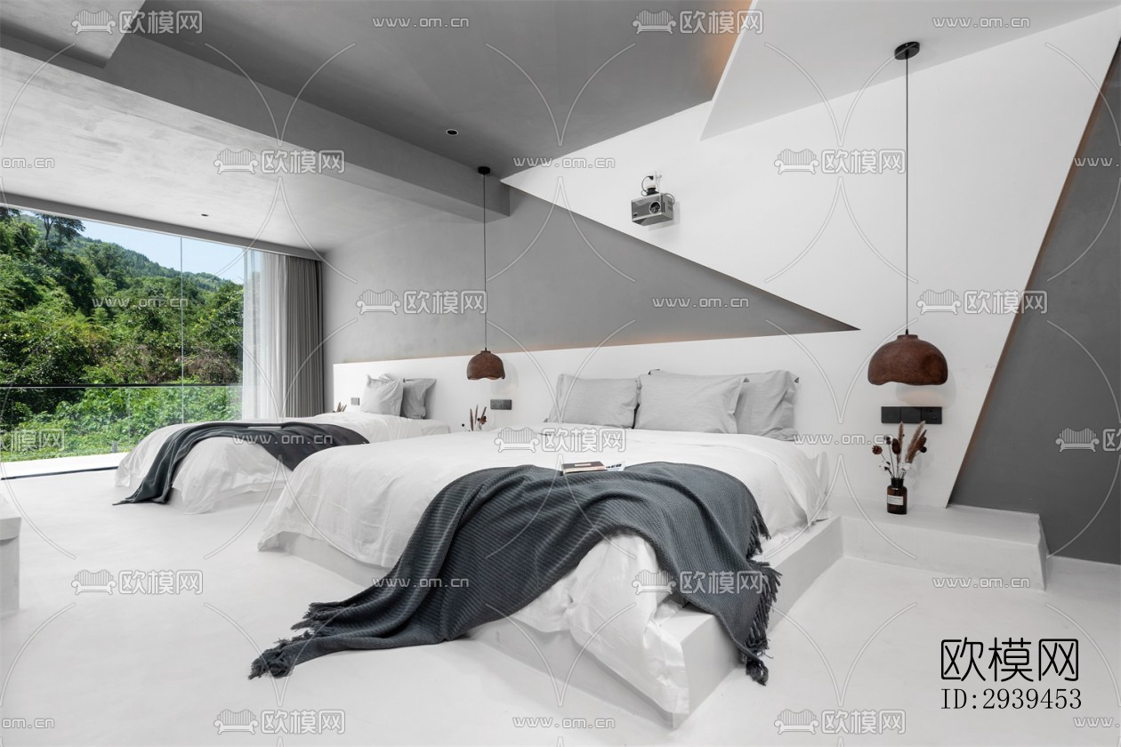 现代酒店民宿效果图下载（渲染图4）