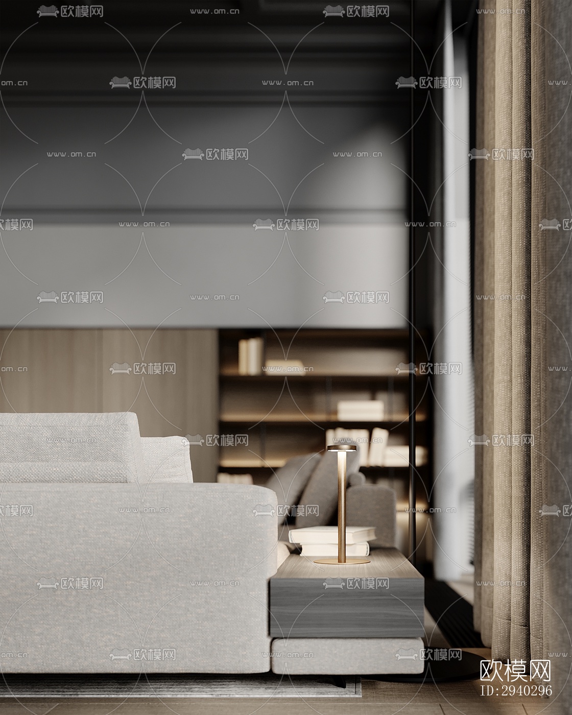 现代平层效果图下载（渲染图12）