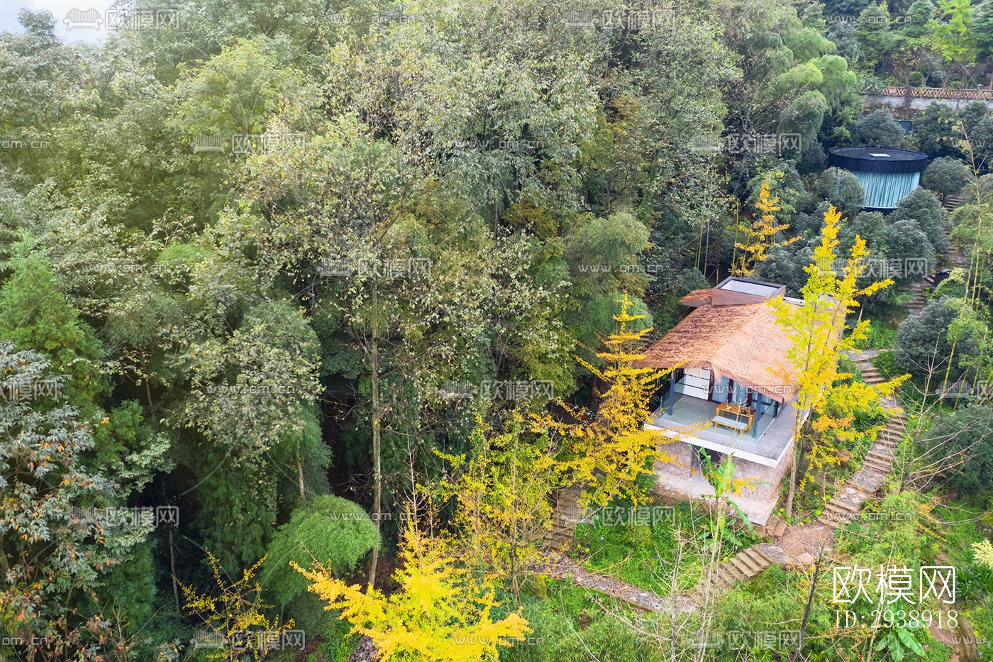 中式酒店民宿效果图下载（渲染图10）