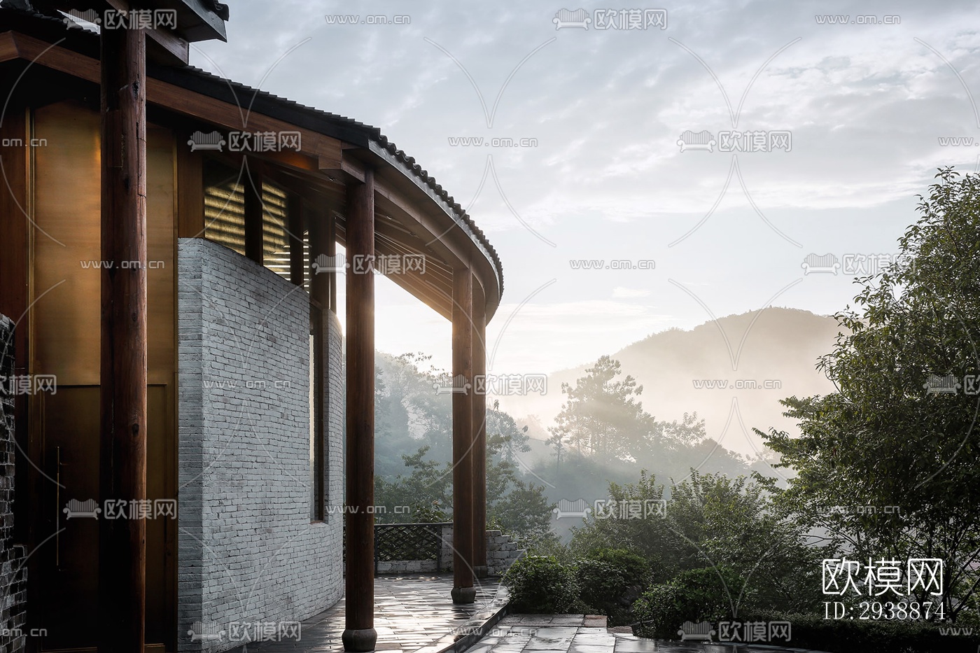 中式酒店民宿效果图下载（渲染图17）