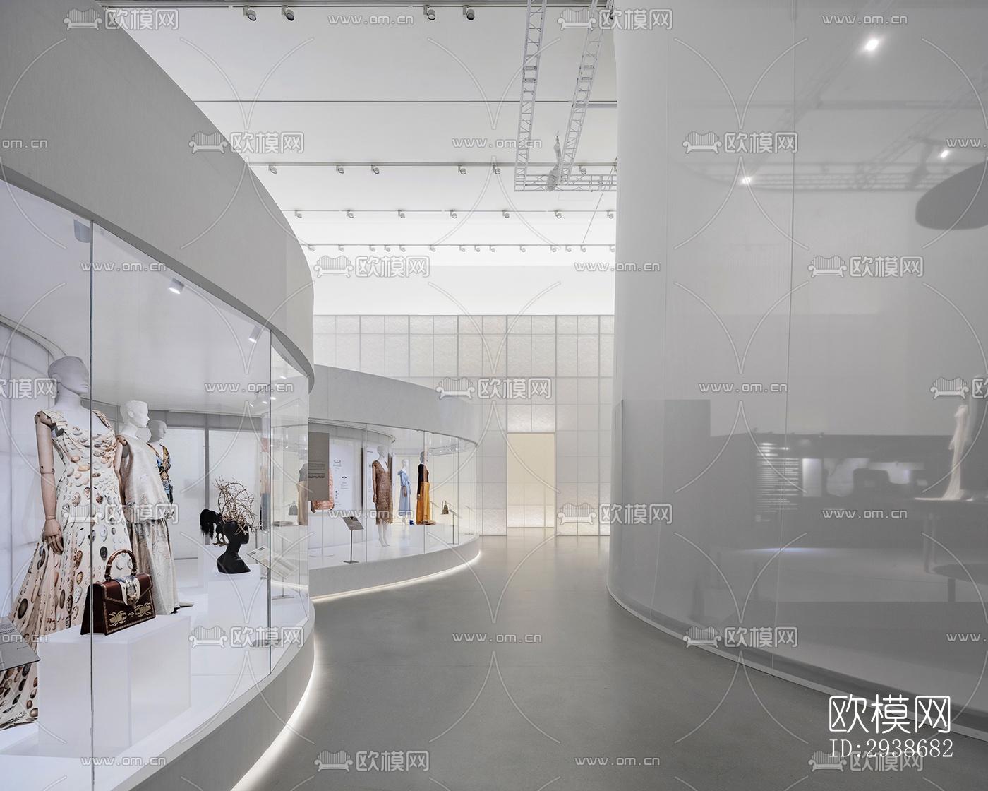 現(xiàn)代展覽展廳效果圖下載（渲染圖1）