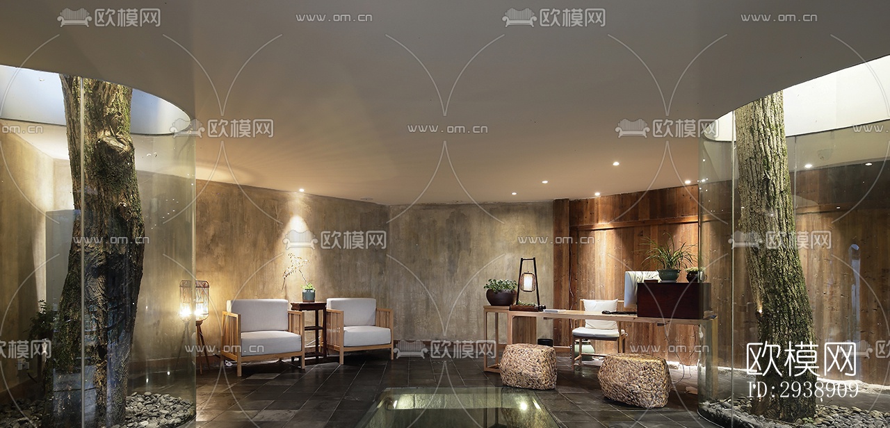 中式酒店民宿效果图下载（渲染图8）