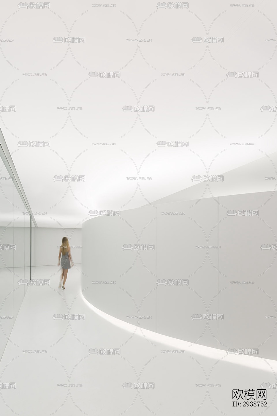 现代展览展厅效果图下载（渲染图1）