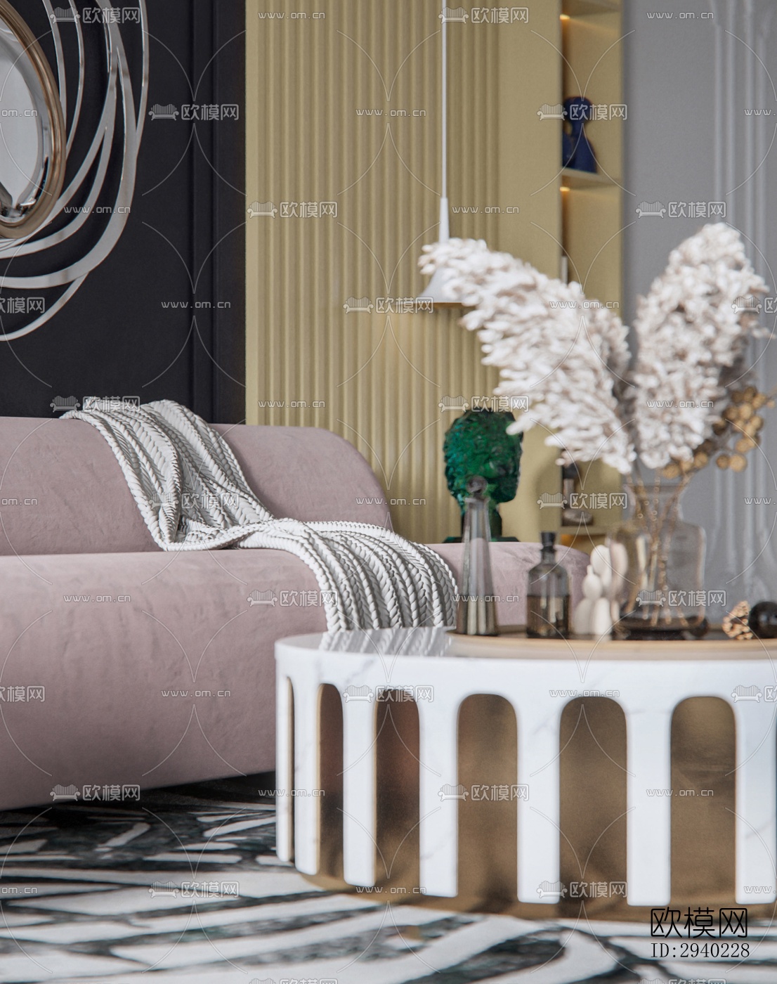 法式平层效果图下载（渲染图5）