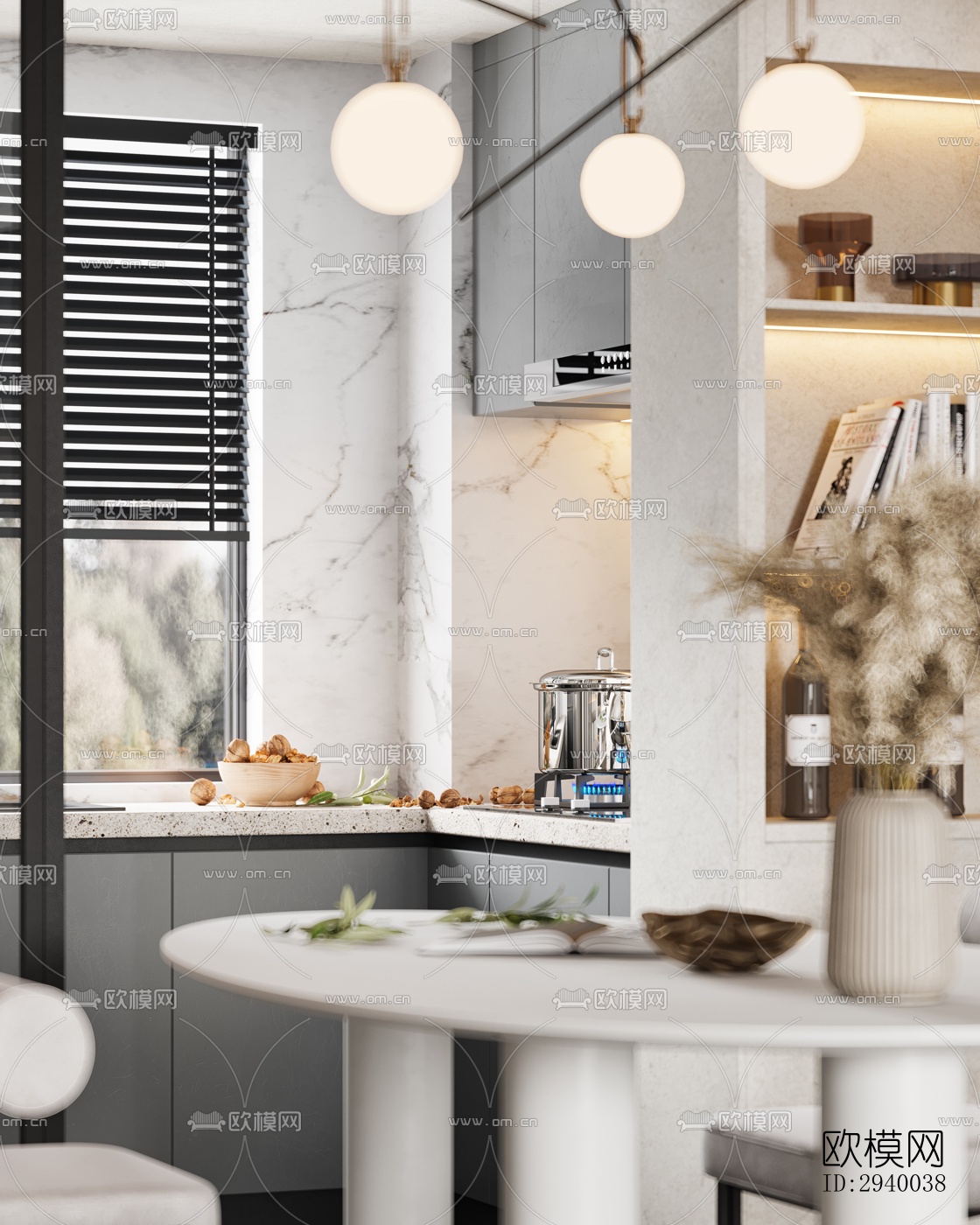 侘寂平层效果图下载（渲染图4）