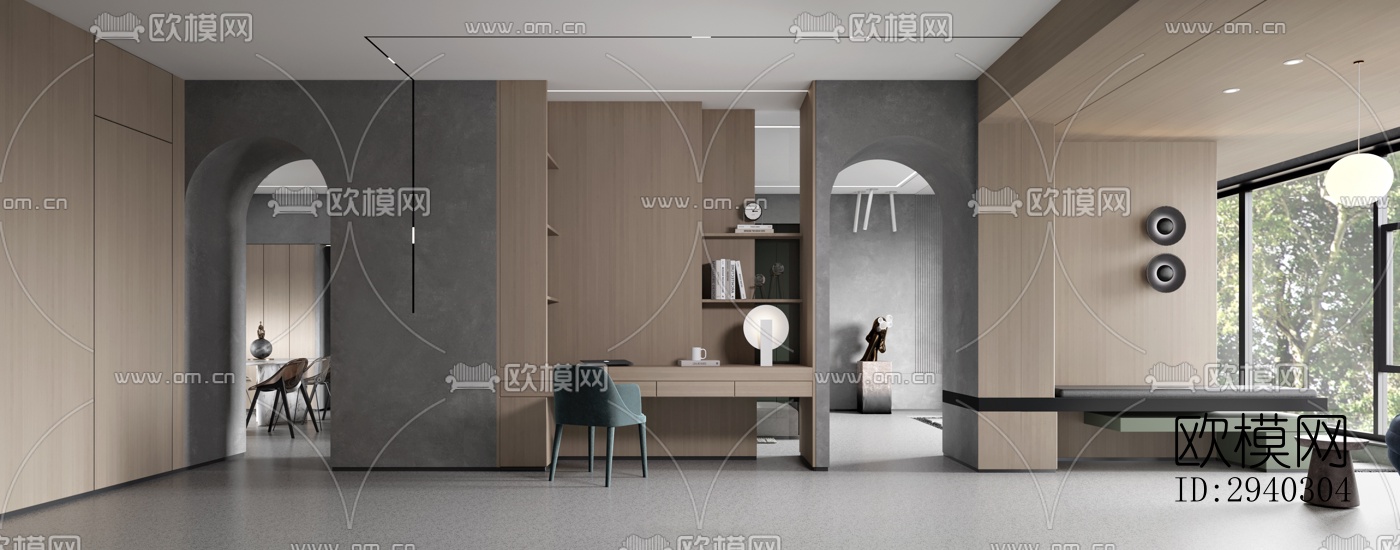 现代平层效果图下载（渲染图11）