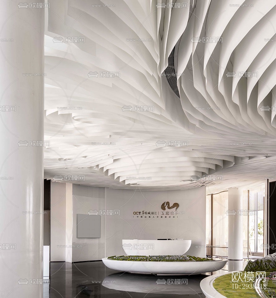 新中式售楼处效果图下载（渲染图8）