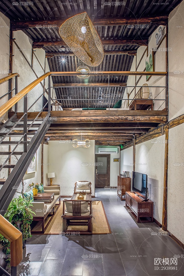 中式酒店民宿效果图下载（渲染图9）