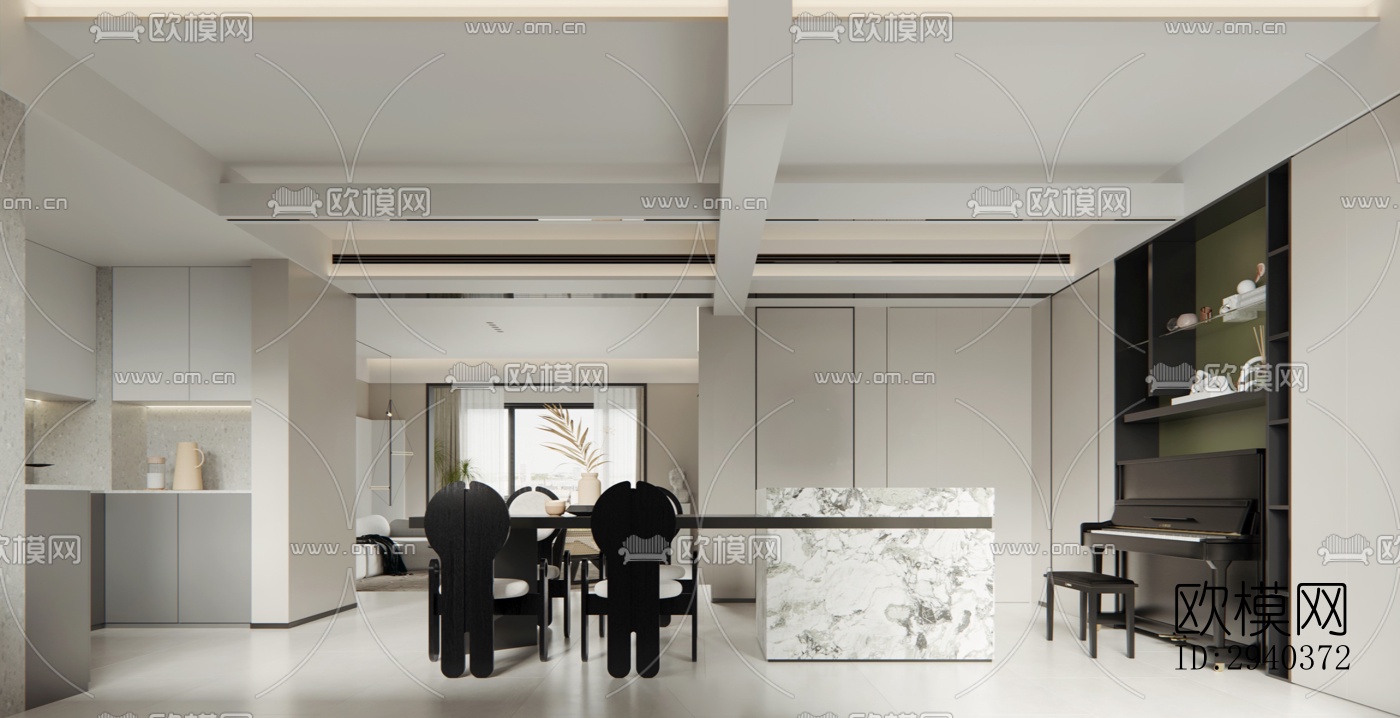 现代平层效果图下载（渲染图6）