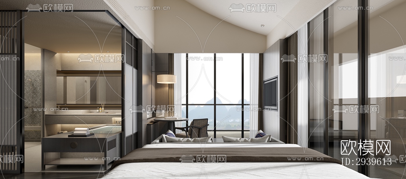 现代酒店民宿效果图下载（渲染图15）