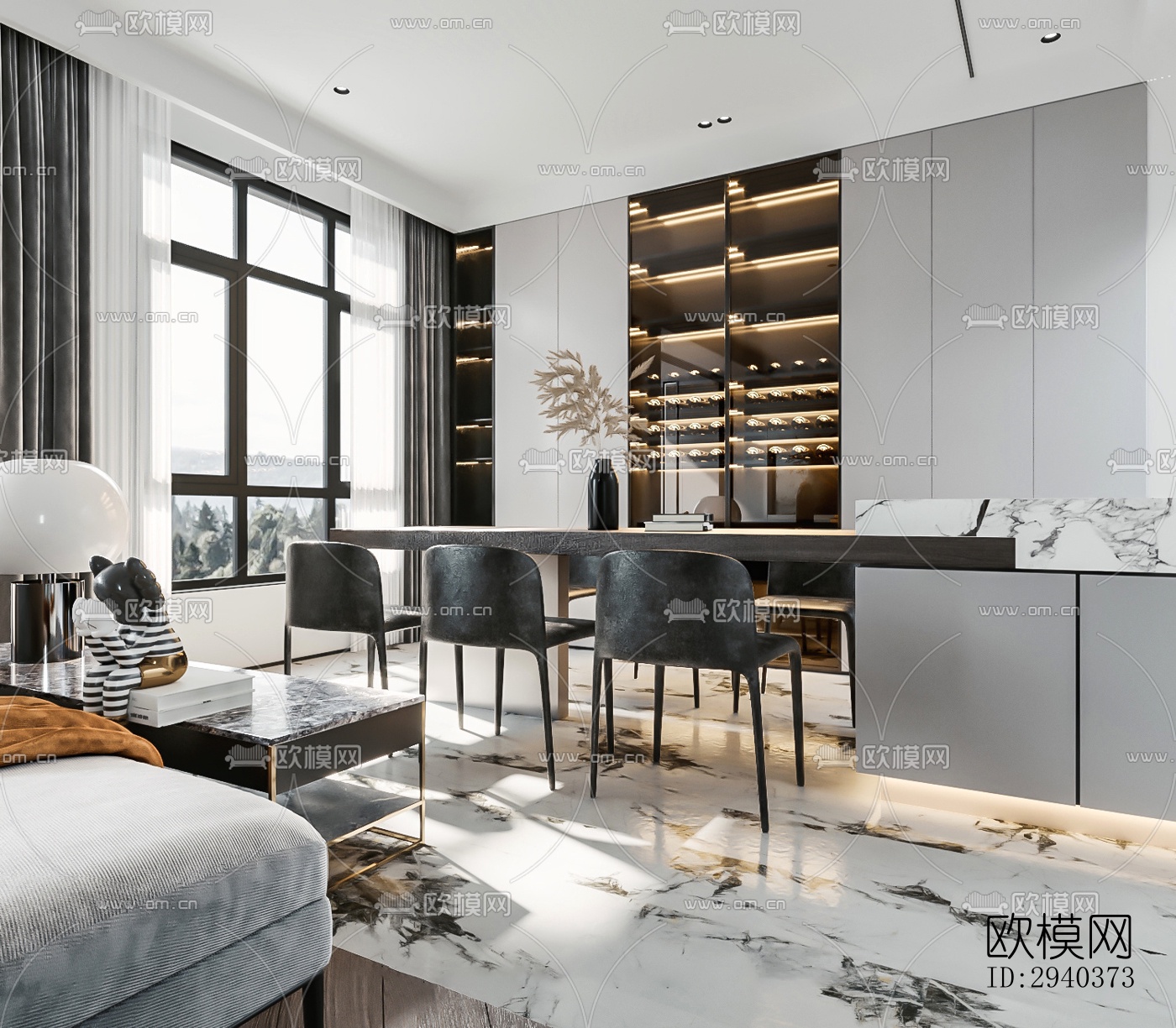 现代平层效果图下载（渲染图8）