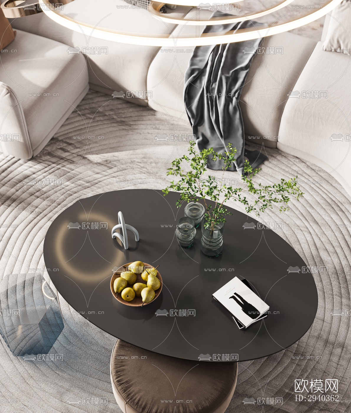 现代平层效果图下载（渲染图4）