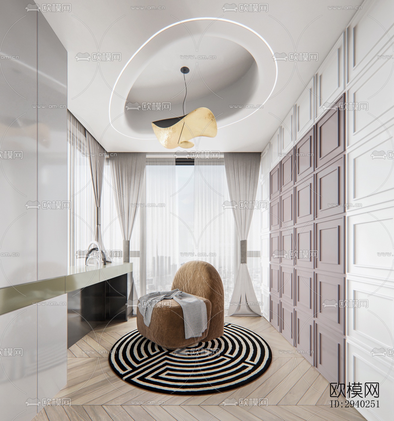 法式平层效果图下载（渲染图2）