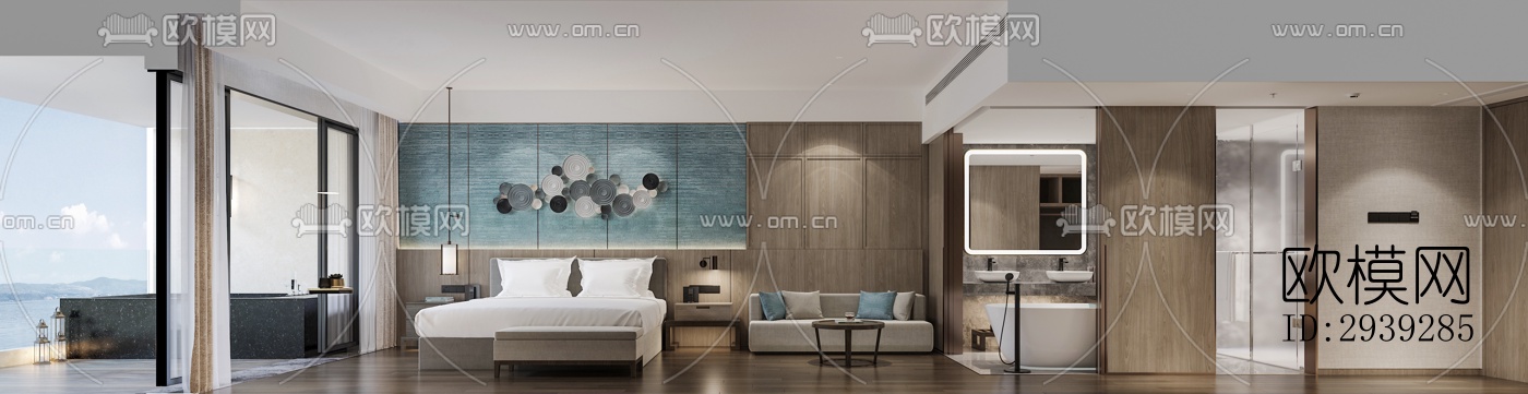 新中式酒店民宿效果图下载（渲染图9）