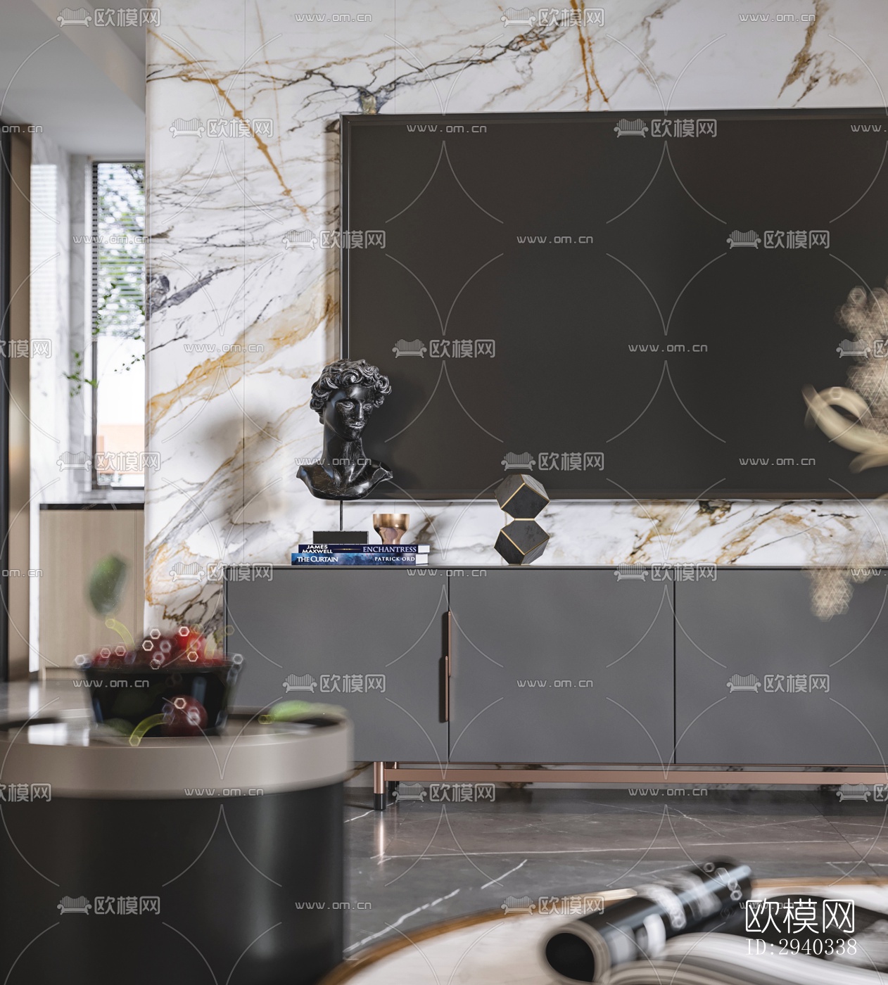 现代平层效果图下载（渲染图3）