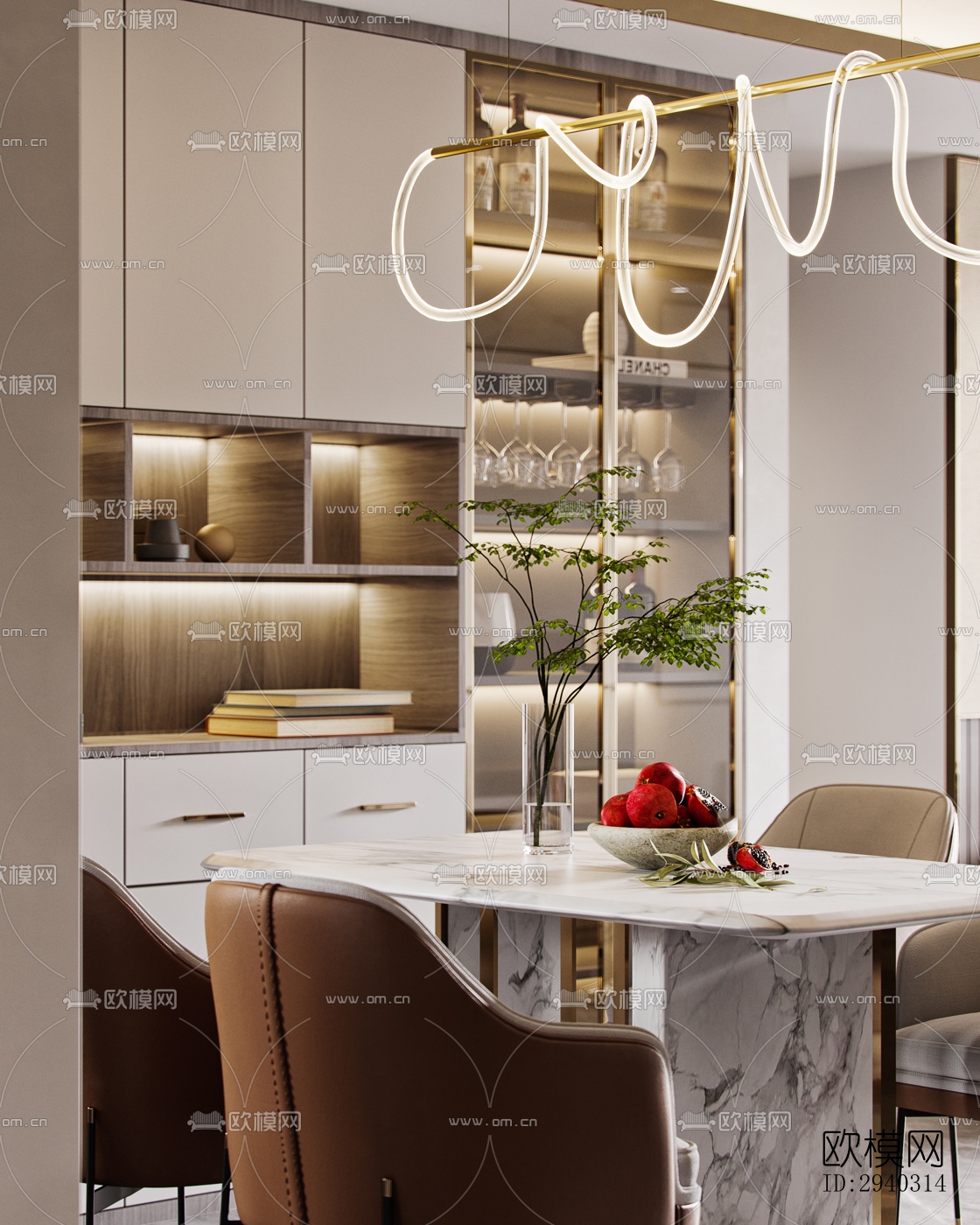 现代平层效果图下载（渲染图10）