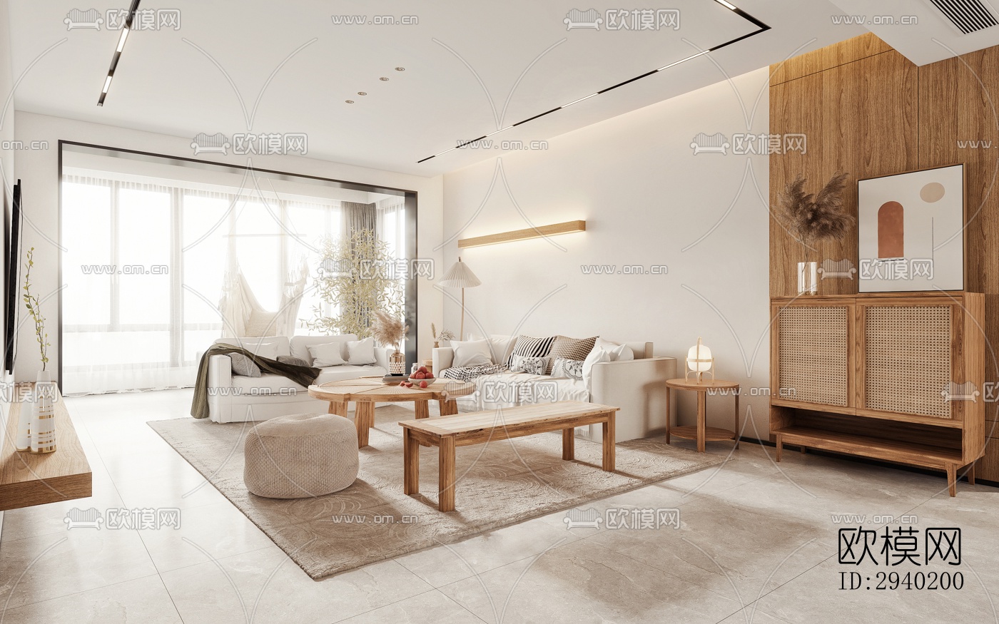 日式平层效果图下载（渲染图7）