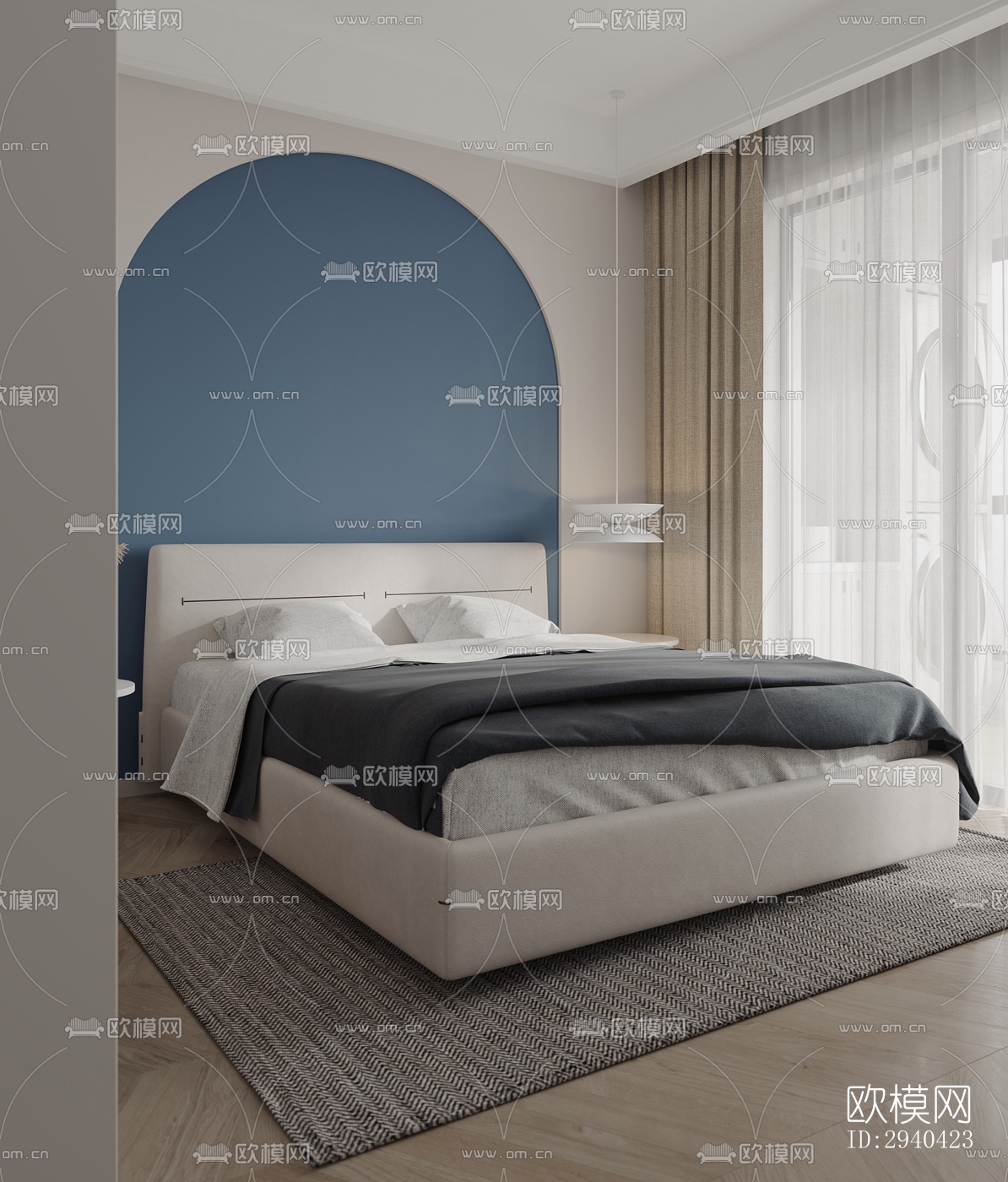 现代平层效果图下载（渲染图11）