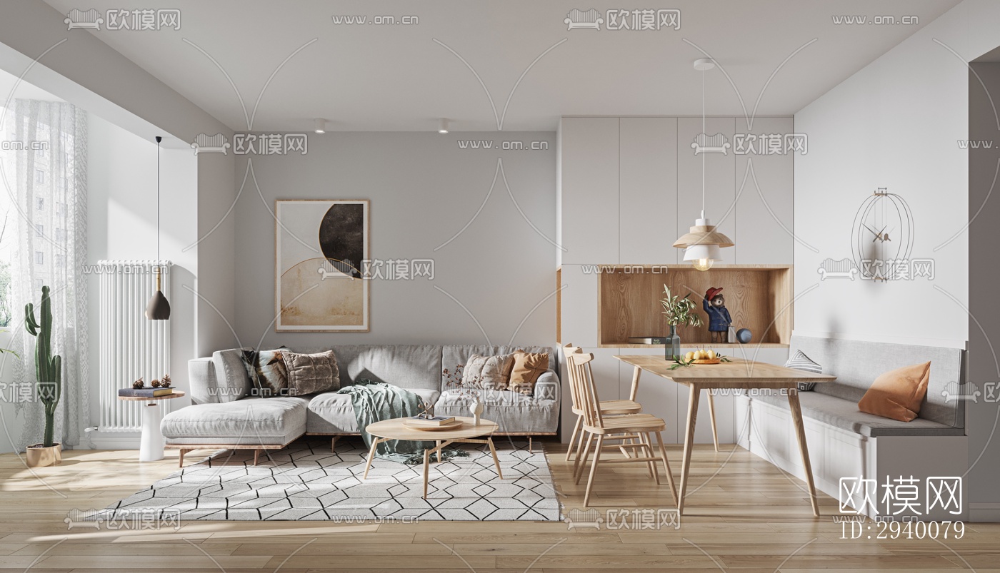 北欧平层效果图下载（渲染图7）