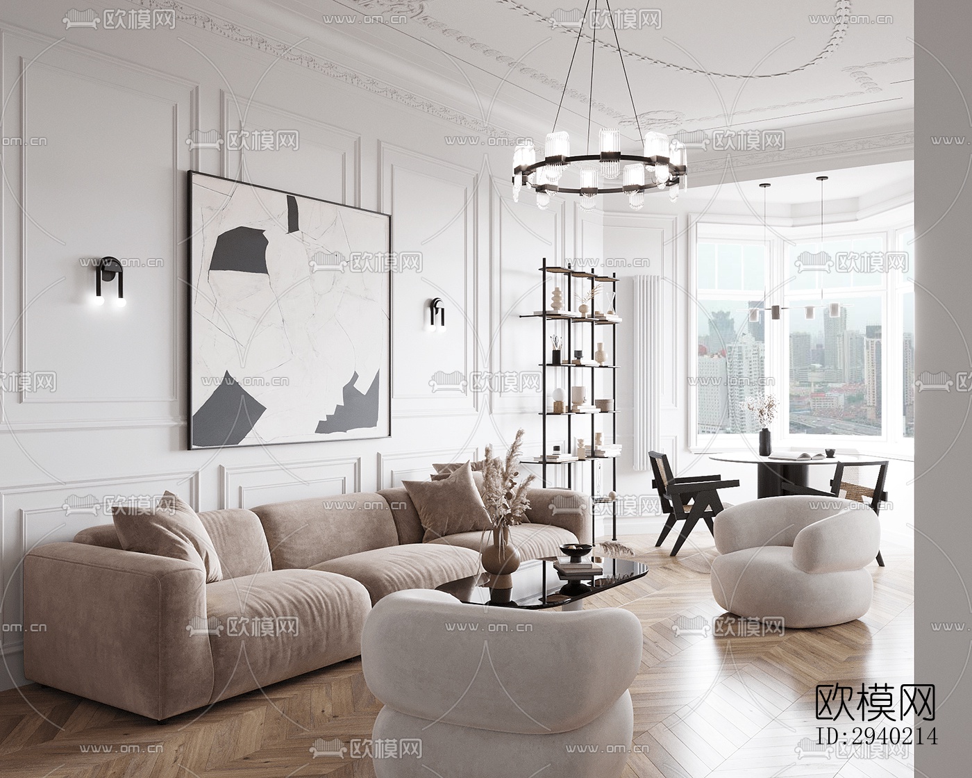 欧式平层效果图下载（渲染图15）