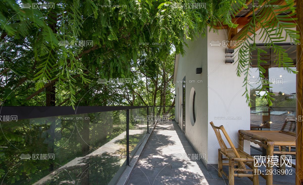 中式酒店民宿效果图下载（渲染图3）