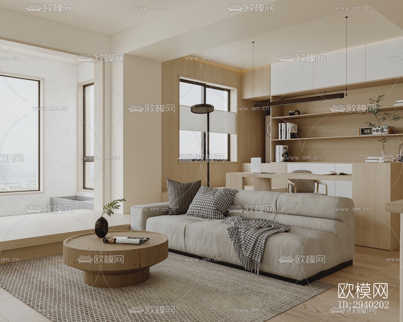 日式平层效果图下载（渲染图4）