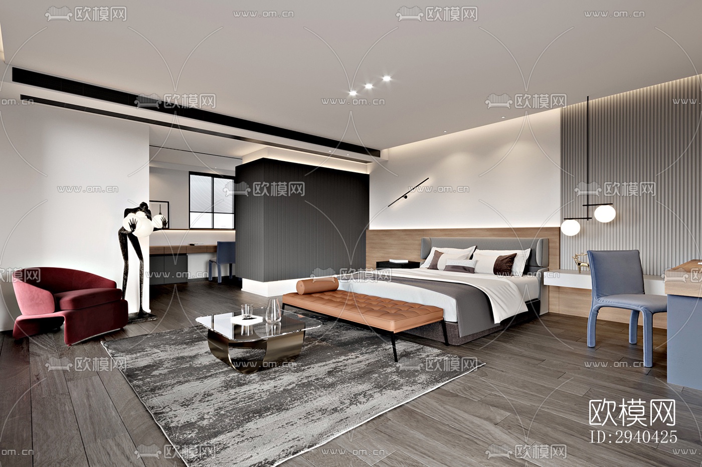 现代平层效果图下载（渲染图15）