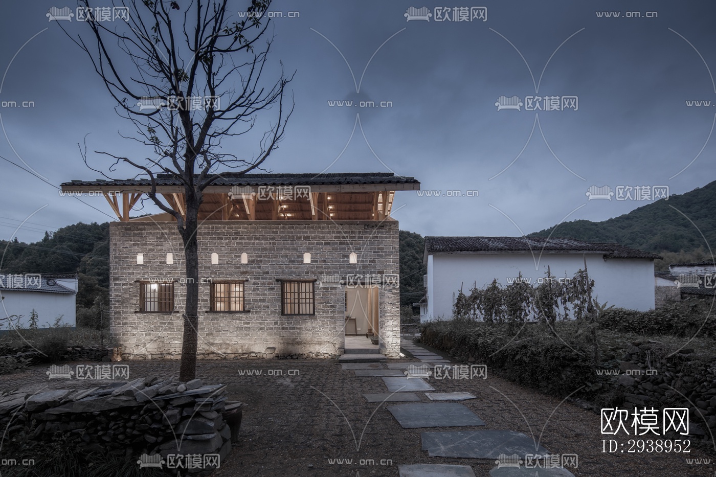 中式酒店民宿效果图下载（渲染图9）