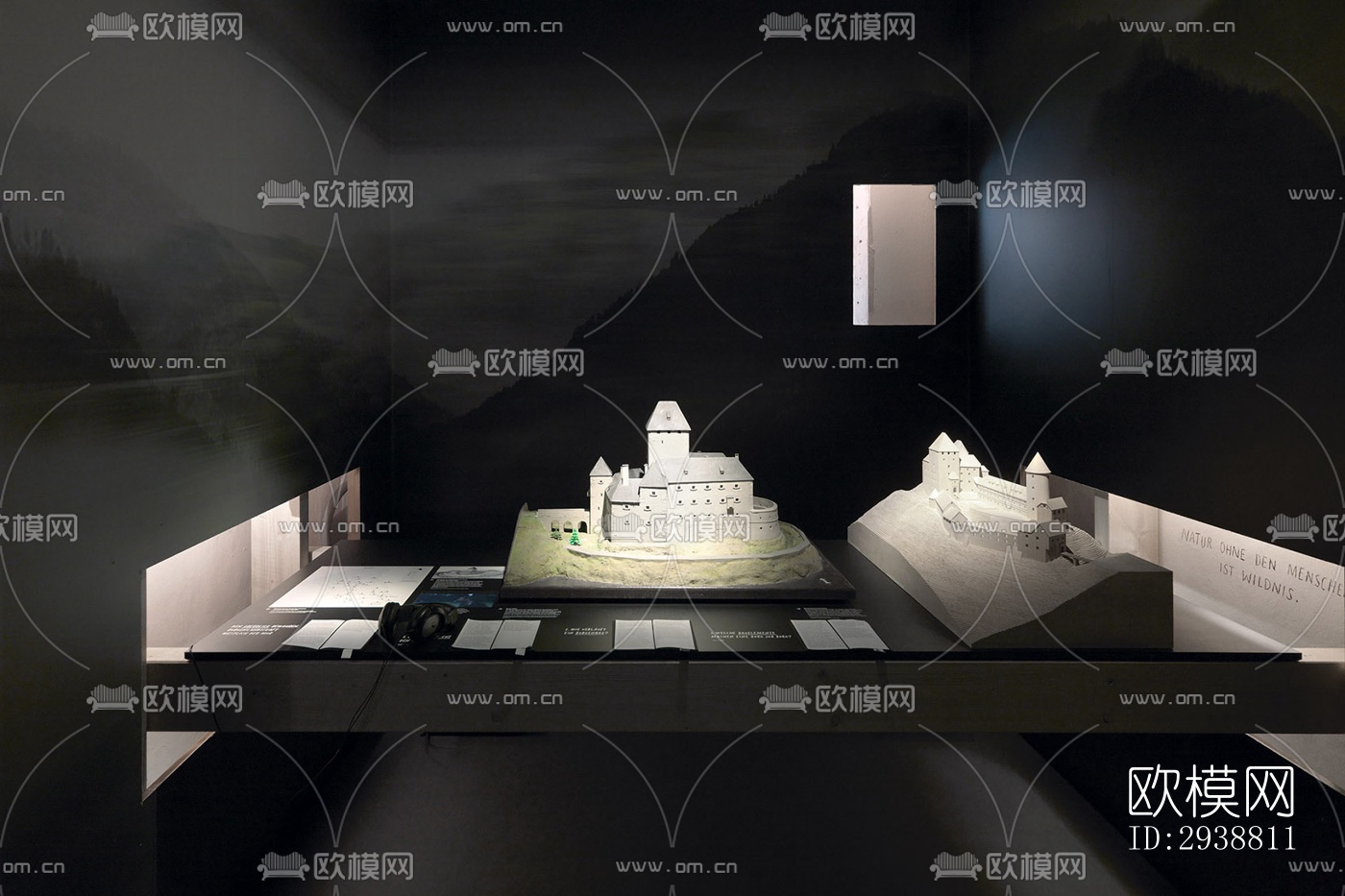 高级灰展览展厅效果图下载（渲染图3）