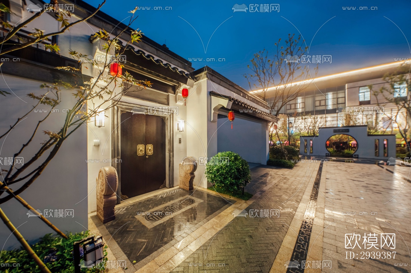 新中式酒店民宿效果图下载（渲染图6）