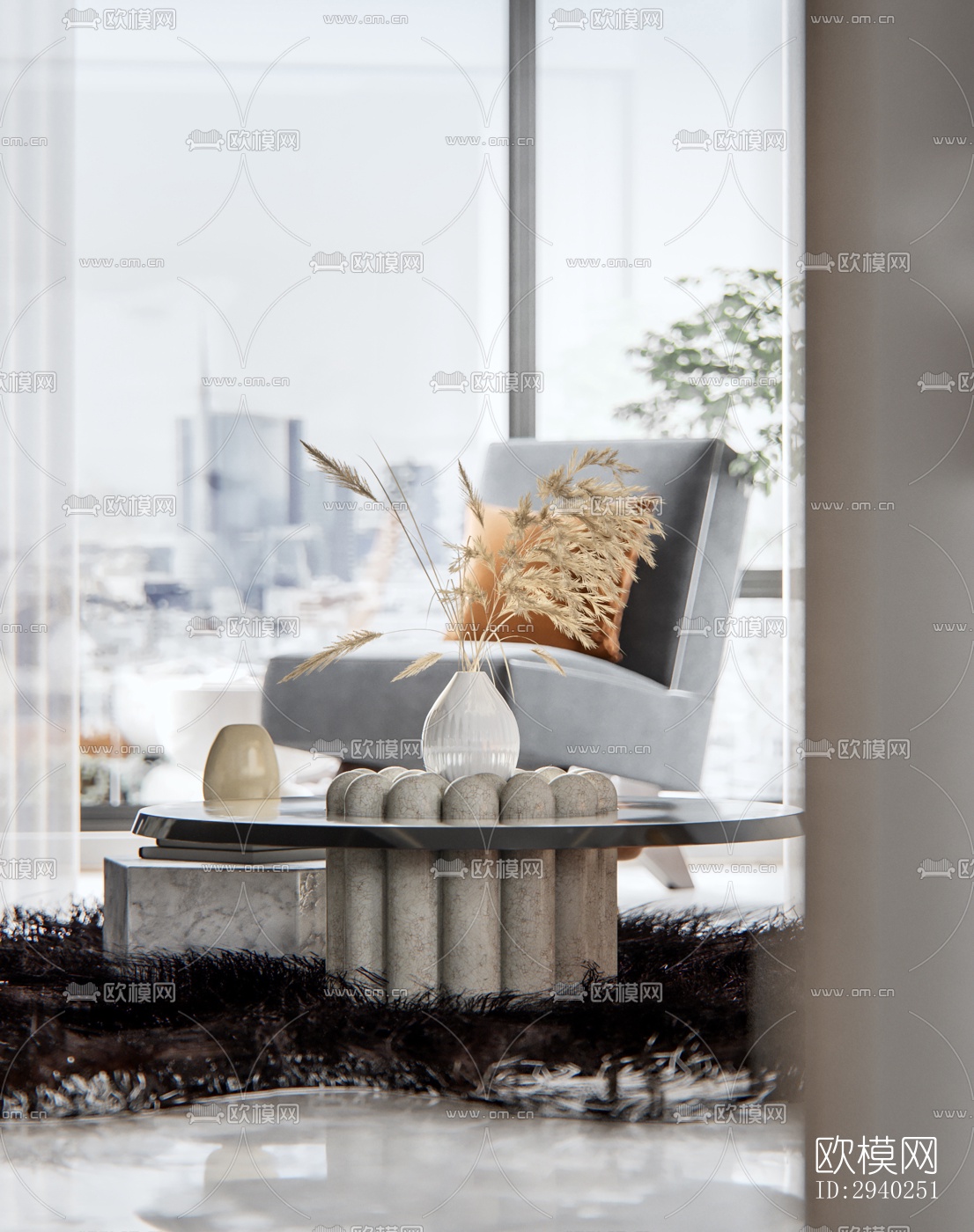 法式平层效果图下载（渲染图12）