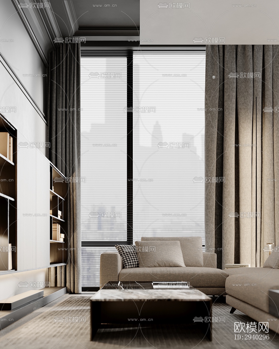 现代平层效果图下载（渲染图2）