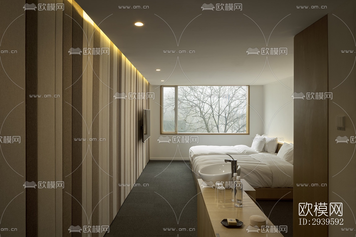 现代酒店民宿效果图下载（渲染图11）