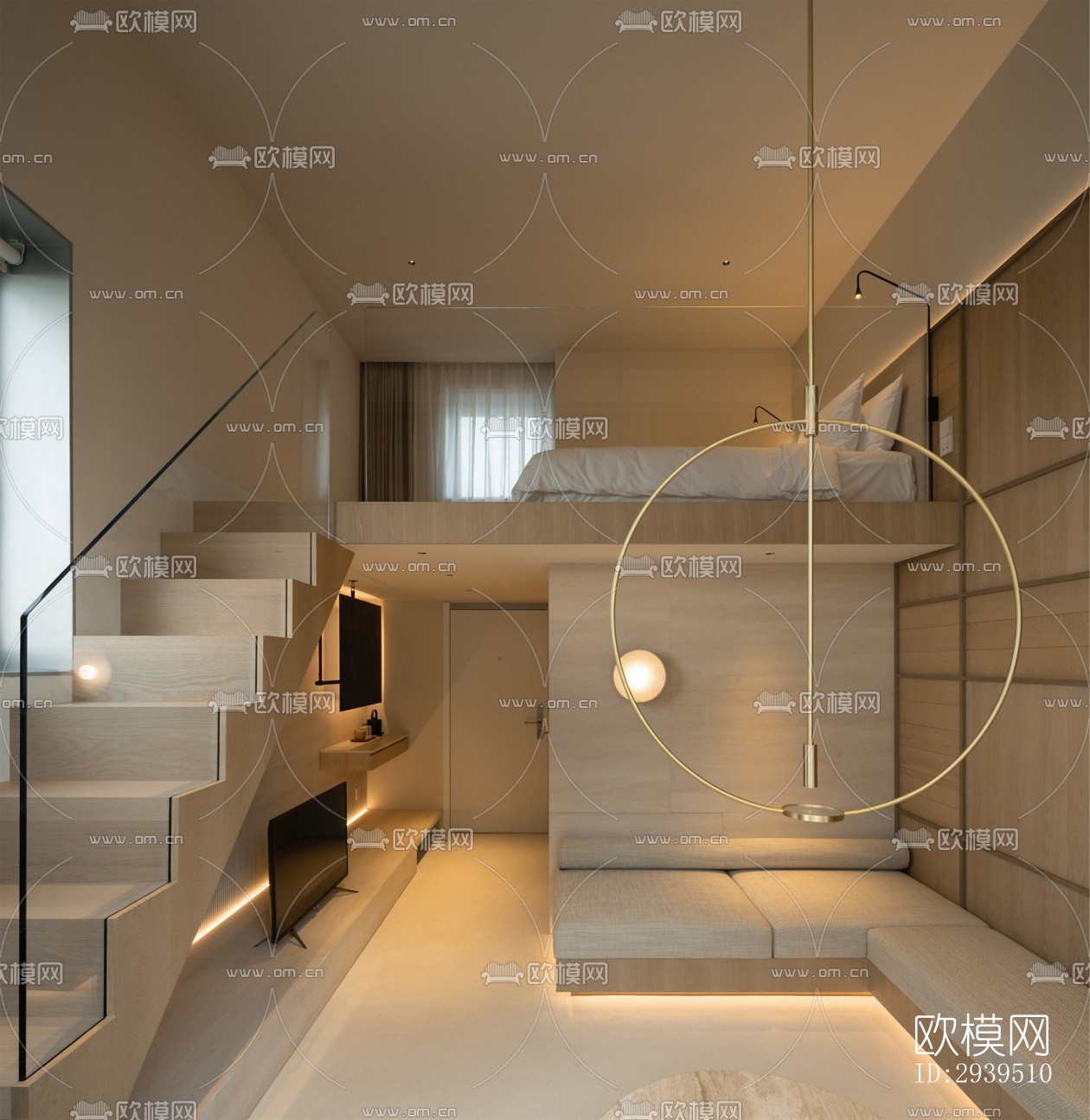 现代酒店民宿效果图下载（渲染图12）