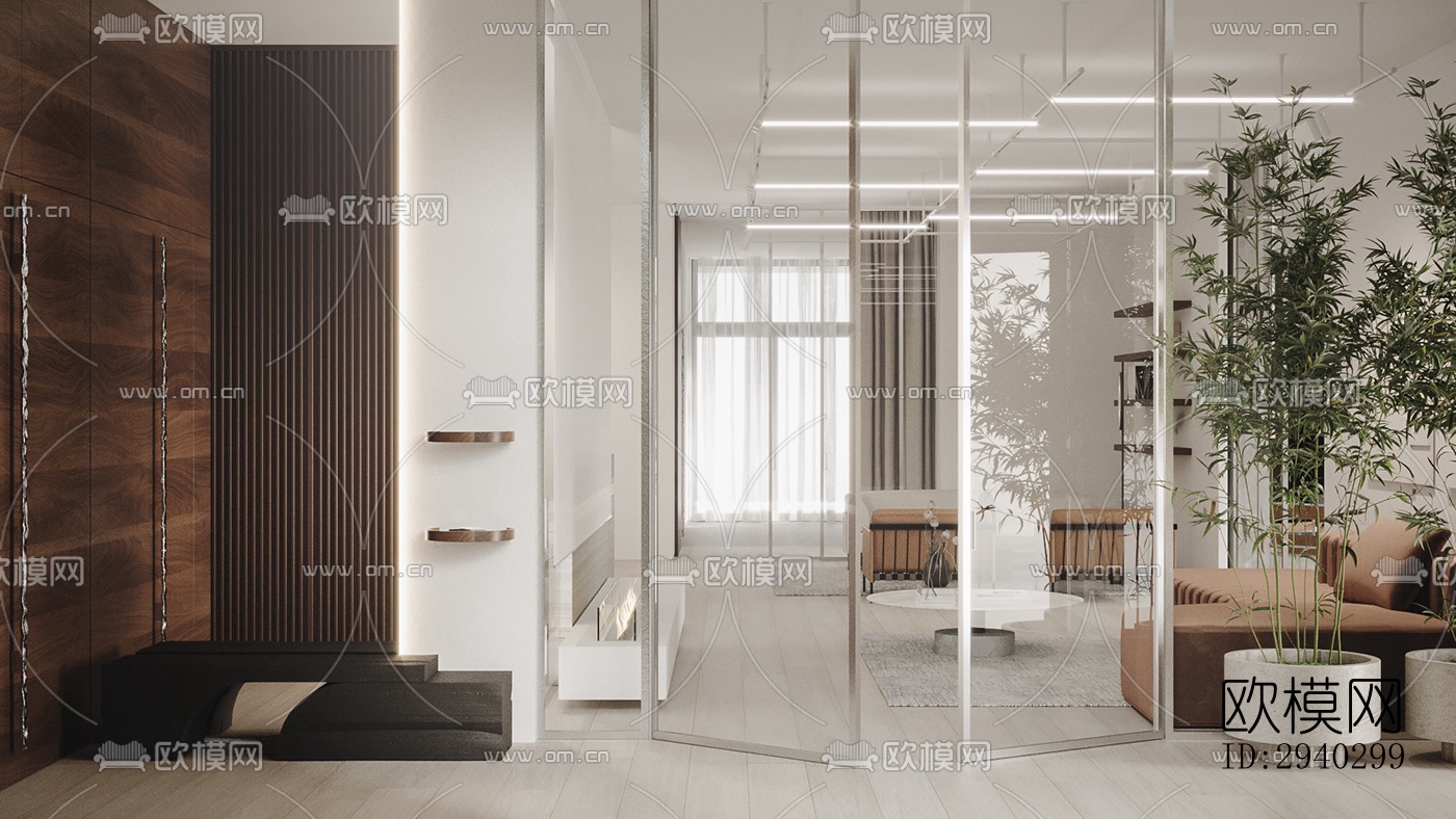 现代平层效果图下载（渲染图11）